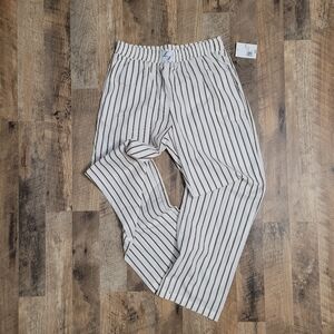 Forever 21 Striped White, Cream And Black Pajama Style Pants NWT